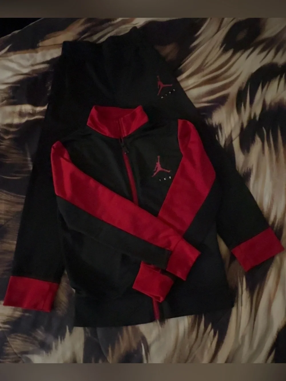 Jordan Black and Red Athletic Track Jacket